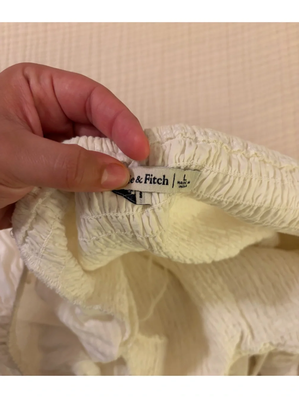 Abercrombie & Fitch Cream Puff Sleeve Smocked Sundress - Picture 2 of 4